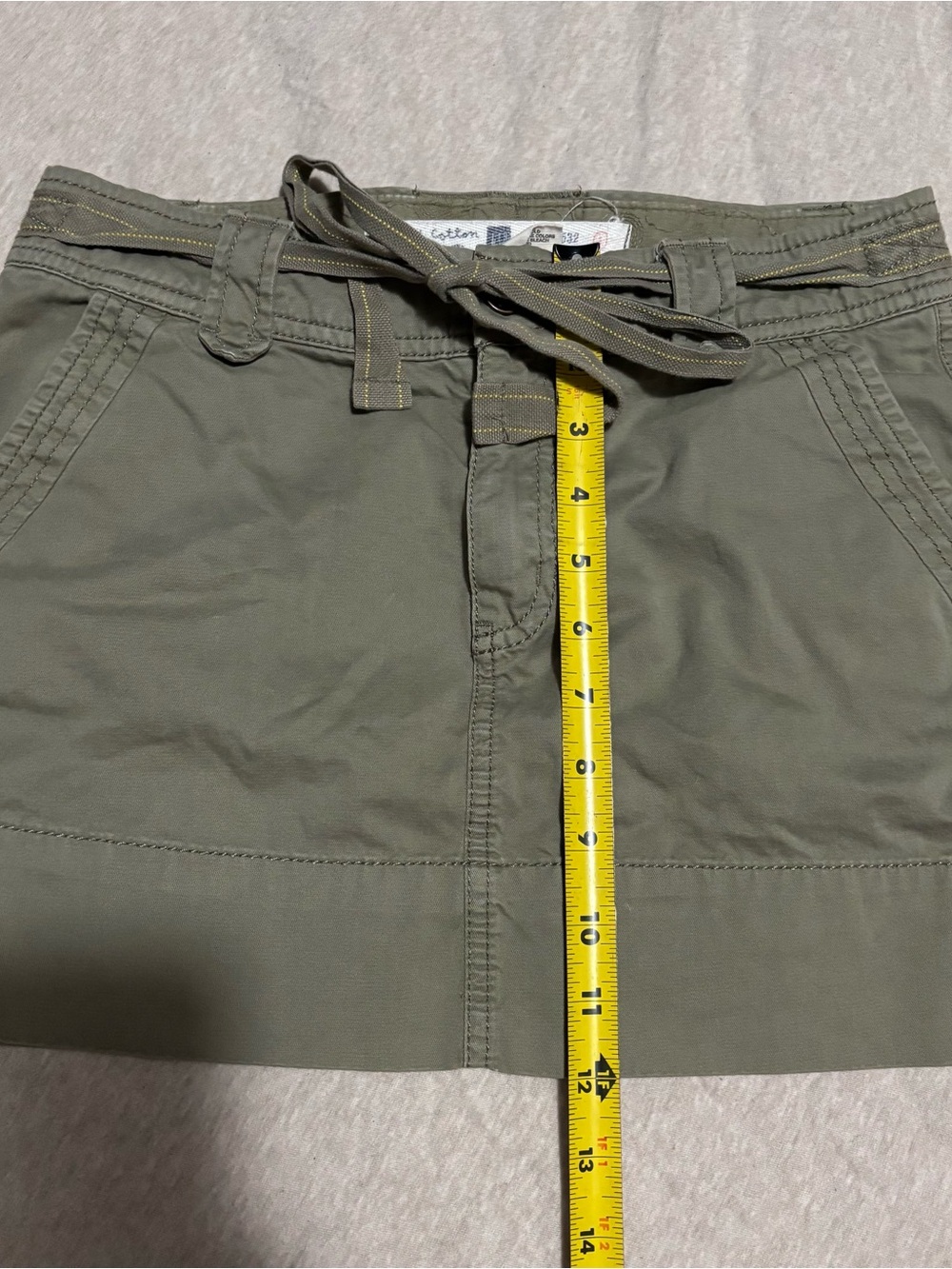 Y2K Khaki green GAP cotton mini skirt size 1 - Picture 8 of 9